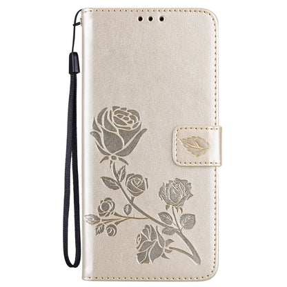 For Xiaomi Redmi A3 Rose Embossed Flip PU Leather Phone Case(Gold) - Xiaomi Cases by PMC Jewellery | Online Shopping South Africa | PMC Jewellery | Buy Now Pay Later Mobicred