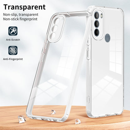 For Motorola Moto G31 Brazil Version 3 in 1 Clear TPU Color PC Frame Phone Case(White) - Motorola Cases by PMC Jewellery | Online Shopping South Africa | PMC Jewellery | Buy Now Pay Later Mobicred