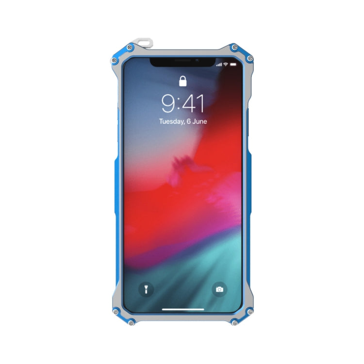 For iPhone XS Max R-JUST Shockproof Armor Metal Protective Case(Blue) - More iPhone Cases by R-JUST | Online Shopping South Africa | PMC Jewellery