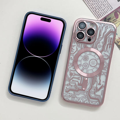 For iPhone 11 Electroplated Circuit Board Pattern MagSafe Phone Case(Silver) - iPhone 11 Cases by PMC Jewellery | Online Shopping South Africa | PMC Jewellery