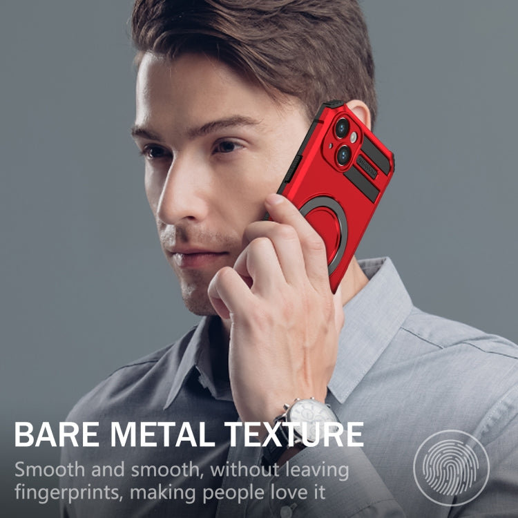 For iPhone 15 Plus MagSafe Magnetic Holder Phone Case(Red) - iPhone 15 Plus Cases by PMC TechLife | Online Shopping South Africa | PMC TechLife