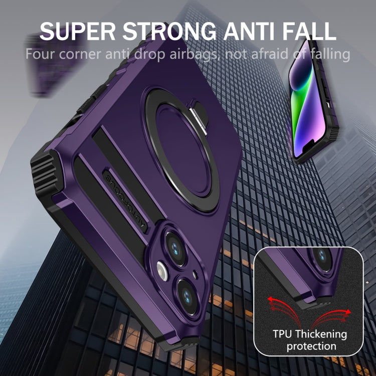 For iPhone 14 MagSafe Magnetic Holder Phone Case(Purple) - free shipping - PMC TechLife - Order now!