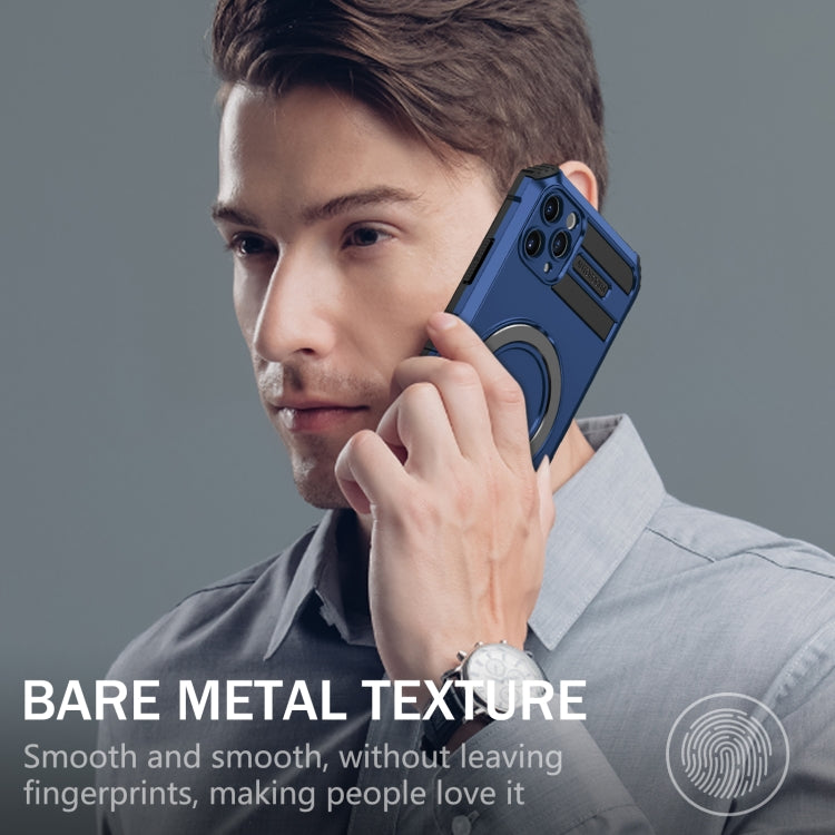 For iPhone 11 Pro Max MagSafe Magnetic Holder Phone Case(Blue) - iPhone 11 Pro Max Cases by PMC TechLife | Online Shopping South Africa | PMC TechLife