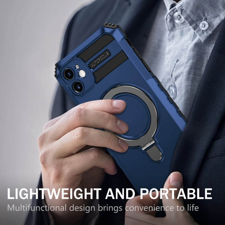 For iPhone 11 MagSafe Magnetic Holder Phone Case(Blue) - iPhone 11 Cases by PMC TechLife | Online Shopping South Africa | PMC TechLife