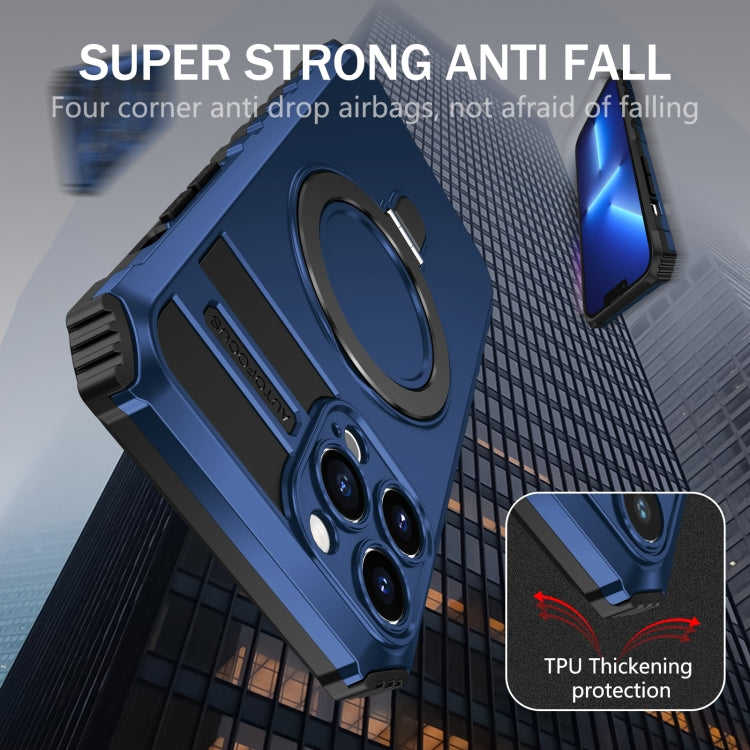 For iPhone 13 Pro Max MagSafe Magnetic Holder Phone Case(Blue) - iPhone 13 Pro Max Cases by PMC TechLife | Online Shopping South Africa | PMC TechLife