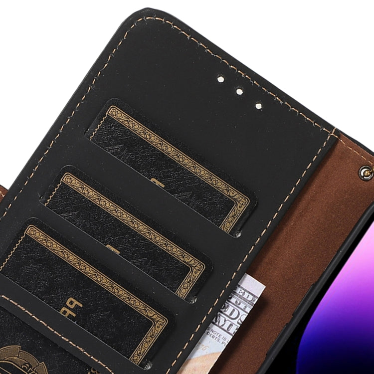 For OnePlus 12 Genuine Leather Magnetic RFID Leather Phone Case(Black) - OnePlus Cases by PMC TechLife | Online Shopping South Africa | PMC TechLife | Buy Now Pay Later Mobicred