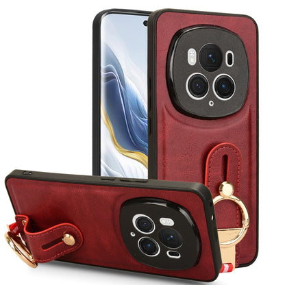 For Honor Magic6 Pro Wristband Leather Back Phone Case(Red) - Honor Cases by PMC Jewellery | Online Shopping South Africa | PMC Jewellery | Buy Now Pay Later Mobicred