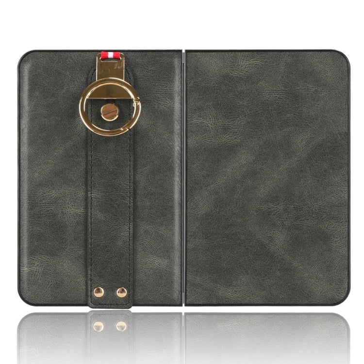 For Microsoft Surface Duo Wristband Leather Back Phone Case(Green) - Microsoft by PMC TechLife | Online Shopping South Africa | PMC TechLife | Buy Now Pay Later Mobicred