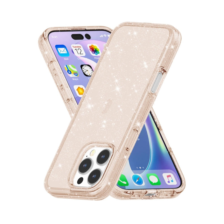 For iPhone 16 Pro Shockproof Terminator Glitter Powder Phone Case(Gold) - iPhone 16 Pro Cases by PMC Jewellery | Online Shopping South Africa | PMC Jewellery | Buy Now Pay Later Mobicred