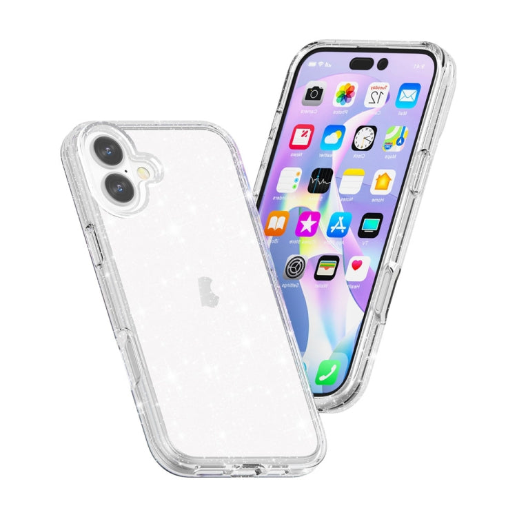 For iPhone 16 Plus Shockproof Terminator Glitter Powder Phone Case(White) - iPhone 16 Plus Cases by PMC Jewellery | Online Shopping South Africa | PMC Jewellery | Buy Now Pay Later Mobicred