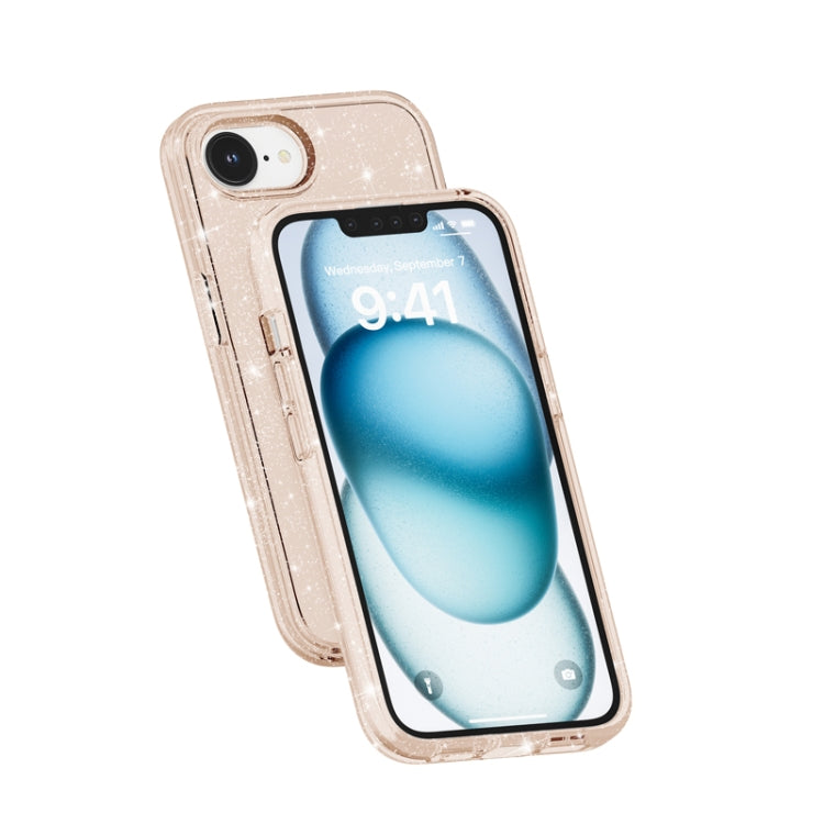 For iPhone 16e Shockproof Terminator Glitter Powder Phone Case(Gold) - iPhone 16e Cases by PMC TechLife | Online Shopping South Africa | PMC TechLife | Buy Now Pay Later Mobicred