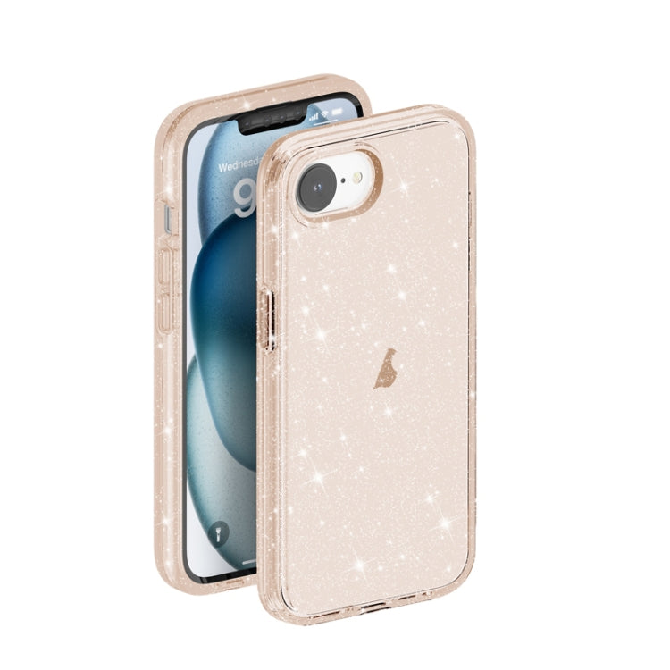 For iPhone 16e Shockproof Terminator Glitter Powder Phone Case(Gold) - iPhone 16e Cases by PMC TechLife | Online Shopping South Africa | PMC TechLife | Buy Now Pay Later Mobicred