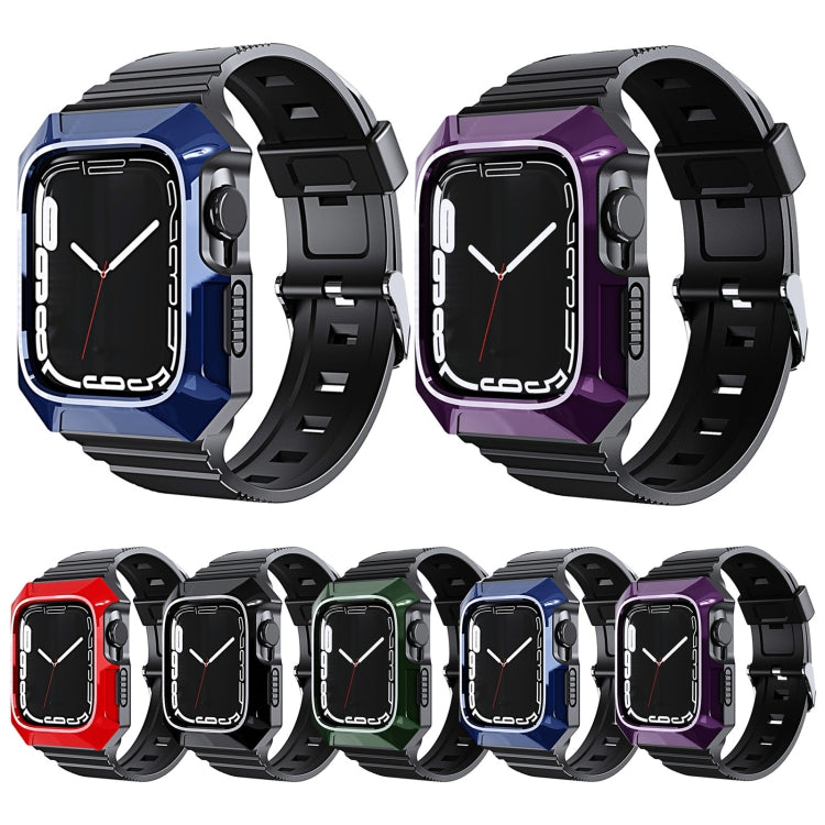 For Apple Watch Ultra 2 49mm PC Rugged Case Integrated TPU Watch Band(Black) - Watch Bands by PMC Jewellery | Online Shopping South Africa | PMC Jewellery | Buy Now Pay Later Mobicred