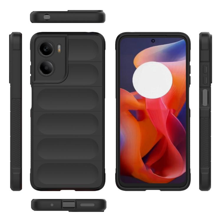 For Motorola Moto G05 4G / E15 Magic Shield TPU + Flannel Phone Case(Black) - free shipping - PMC TechLife - Order now!