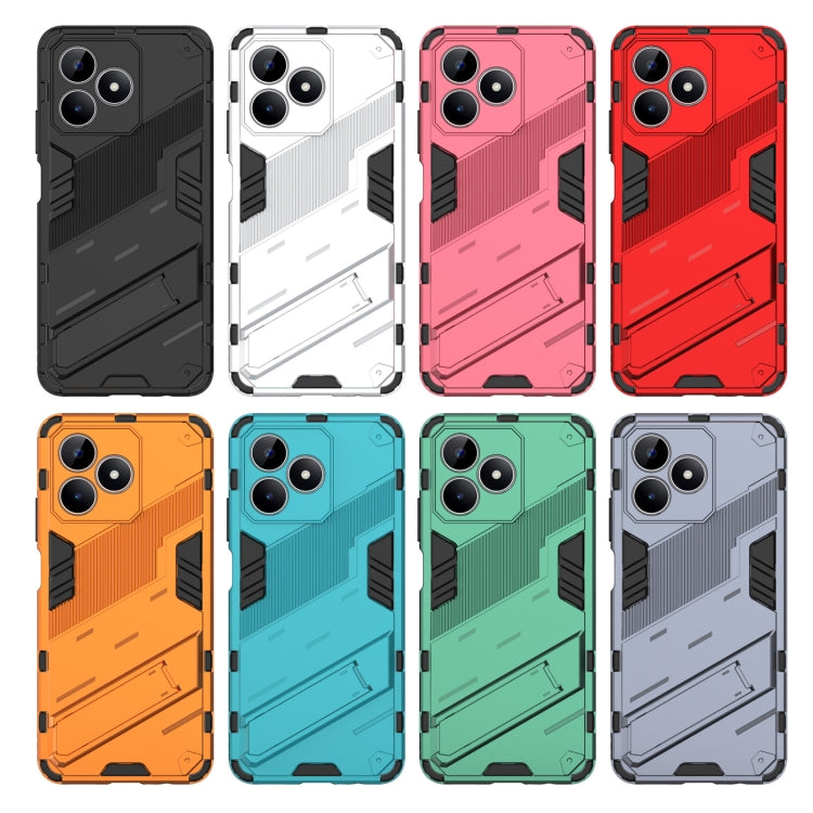 For Realme C53 4G Punk Armor 2 in 1 PC + TPU Phone Case with Holder(Green) - Realme Cases by PMC TechLife | Online Shopping South Africa | PMC TechLife | Buy Now Pay Later Mobicred