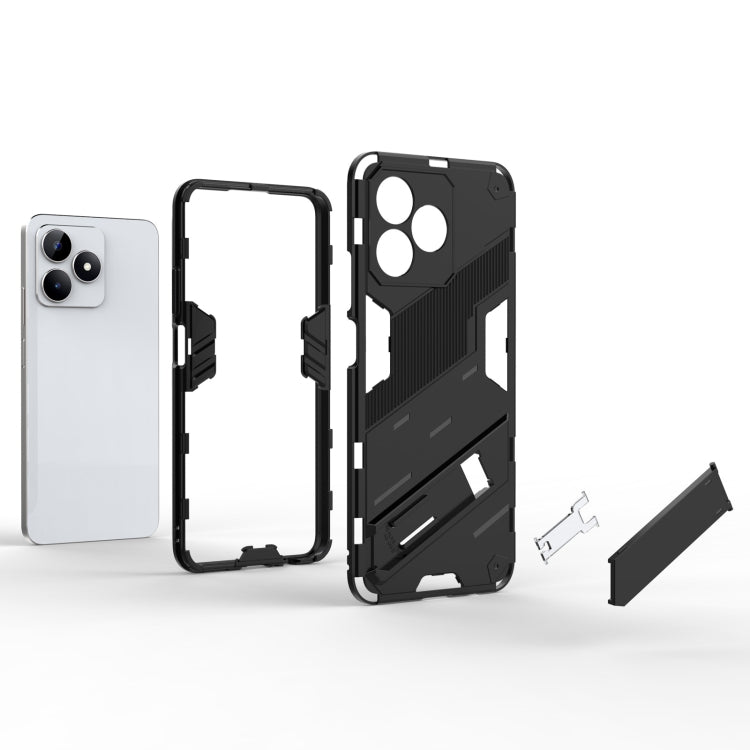For Realme C53 4G Punk Armor 2 in 1 PC + TPU Phone Case with Holder(White) - Realme Cases by PMC TechLife | Online Shopping South Africa | PMC TechLife | Buy Now Pay Later Mobicred