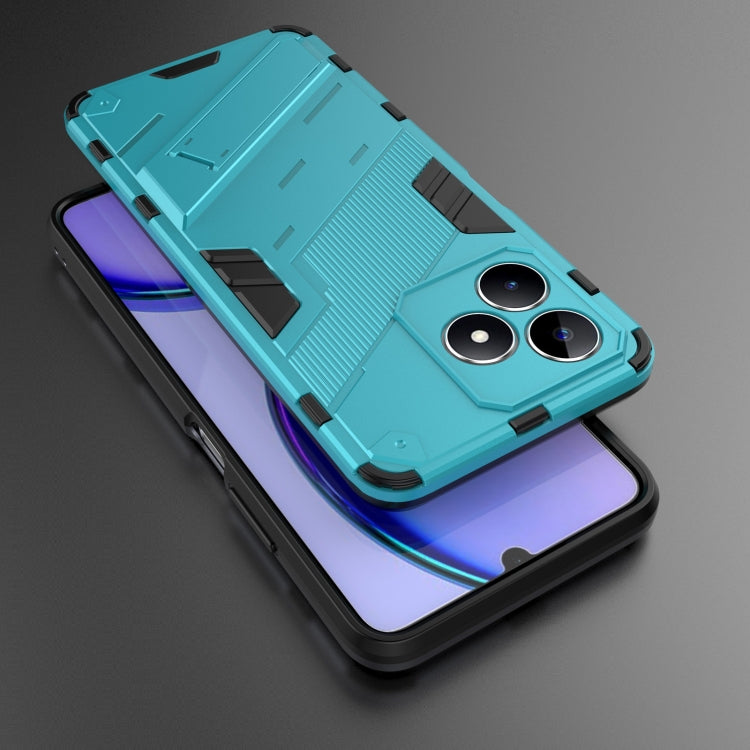 For Realme C53 4G Punk Armor 2 in 1 PC + TPU Phone Case with Holder(Blue) - Realme Cases by PMC Jewellery | Online Shopping South Africa | PMC Jewellery | Buy Now Pay Later Mobicred