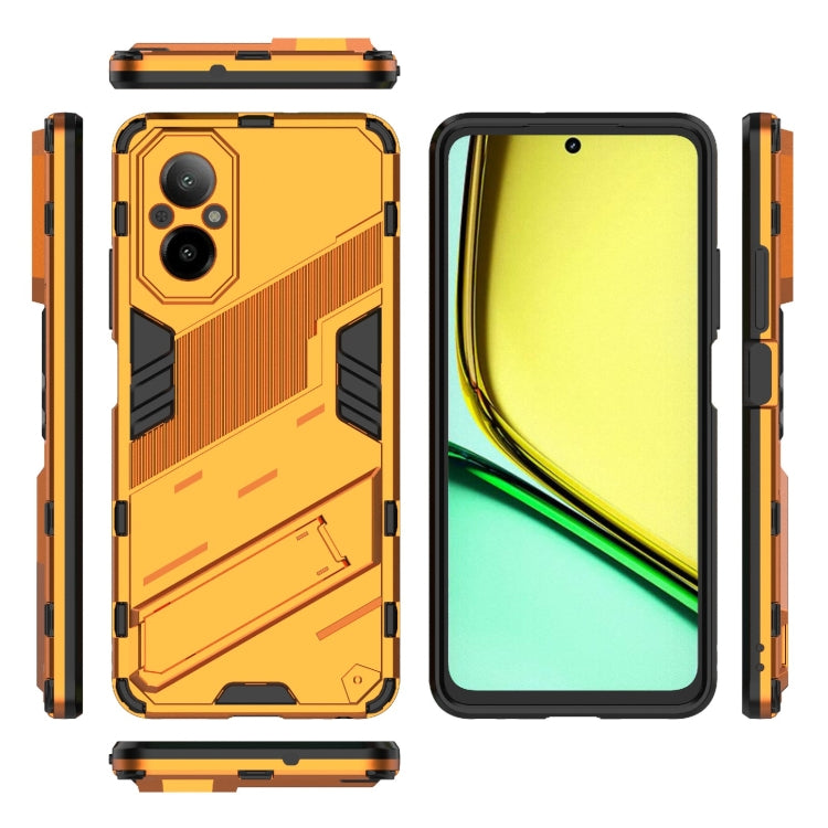 For Realme C67 4G Global Punk Armor 2 in 1 PC + TPU Phone Case with Holder(Orange) - Realme Cases by PMC Jewellery | Online Shopping South Africa | PMC Jewellery | Buy Now Pay Later Mobicred