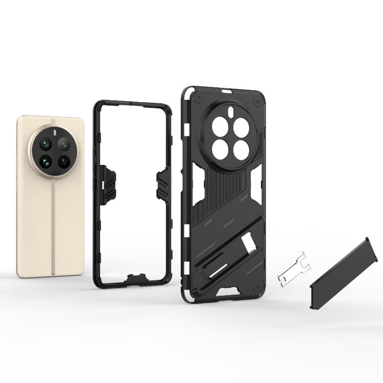 For Realme 12 Pro 5G Global Punk Armor 2 in 1 PC + TPU Phone Case with Holder(Light Red) - Realme Cases by PMC TechLife | Online Shopping South Africa | PMC TechLife | Buy Now Pay Later Mobicred