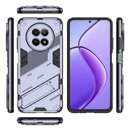 For Realme 12 5G Global Punk Armor 2 in 1 PC + TPU Phone Case with Holder(Grey) - Realme Cases by PMC Jewellery | Online Shopping South Africa | PMC Jewellery | Buy Now Pay Later Mobicred