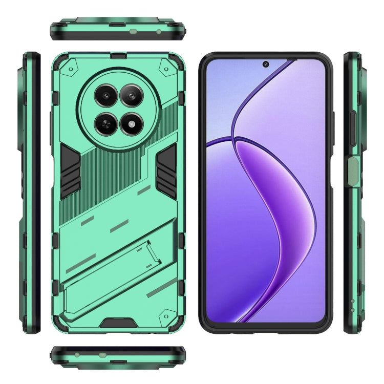 For Realme 12 5G Global Punk Armor 2 in 1 PC + TPU Phone Case with Holder(Green) - Realme Cases by PMC Jewellery | Online Shopping South Africa | PMC Jewellery | Buy Now Pay Later Mobicred