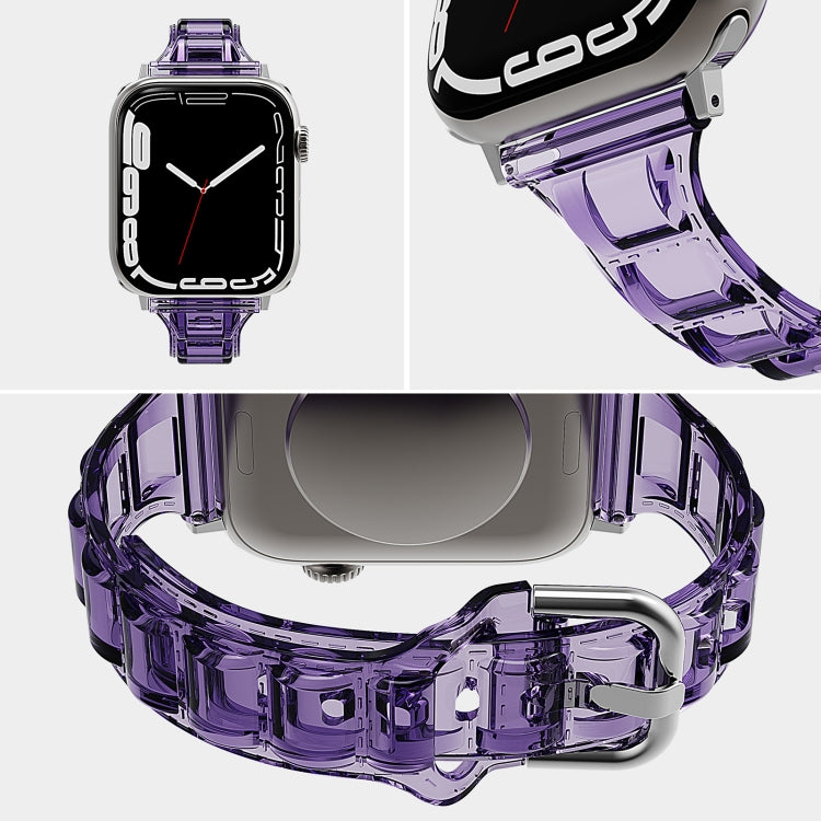 For Apple Watch 7 45mm Cube Airbag Clear TPU Watch Band(Black) - Watch Bands by PMC TechLife | Online Shopping South Africa | PMC TechLife | Buy Now Pay Later Mobicred
