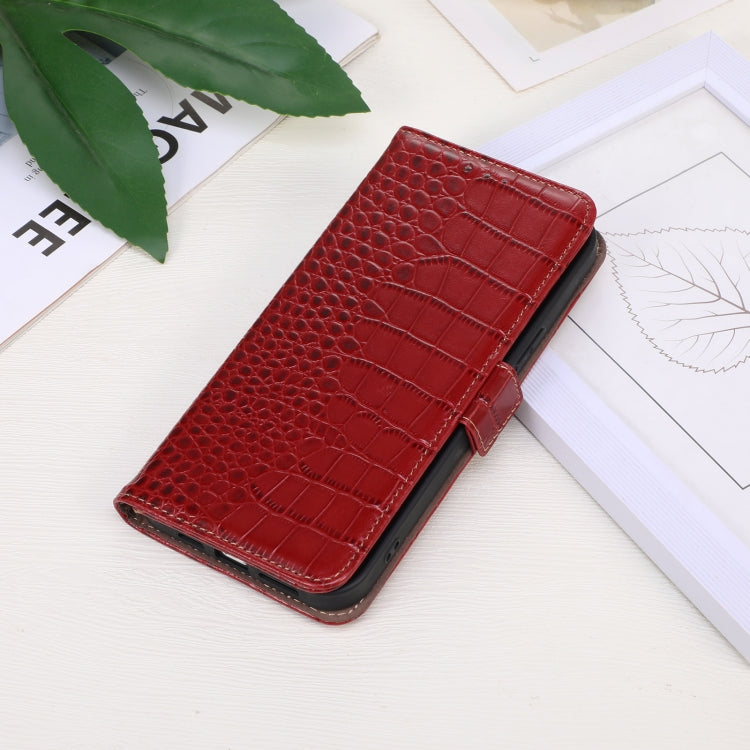 For OnePlus Ace 3 / 12R Crocodile Top Layer Cowhide Leather Phone Case(Red) - OnePlus Cases by PMC TechLife | Online Shopping South Africa | PMC TechLife | Buy Now Pay Later Mobicred