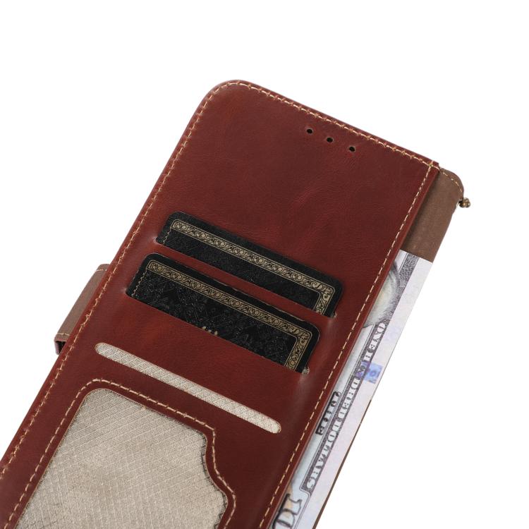 For OnePlus Ace 5 Pro / Ace 5 Magnetic Crazy Horse Texture Genuine Leather RFID Phone Case(Brown) - free shipping - PMC TechLife - Order now!