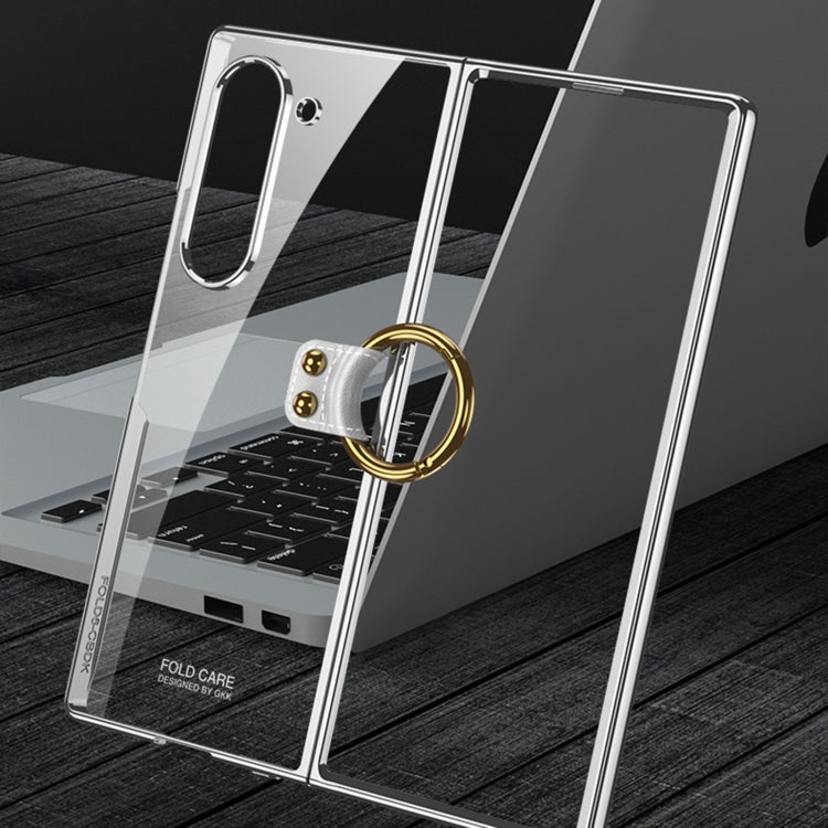 For Samsung Galaxy Z Fold6 GKK Electroplating Phone Case with Ring(Silver) - free shipping - PMC Jewellery - Order now!