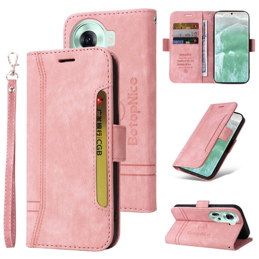 For OPPO Reno11 5G Global BETOPNICE Dual-side Buckle Leather Phone Case(Pink) - Reno11 Cases by BETOPNICE | Online Shopping South Africa | PMC Jewellery | Buy Now Pay Later Mobicred