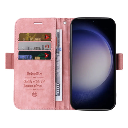 For Samsung Galaxy S24+ BETOPNICE Dual-side Buckle Leather Phone Case(Pink) - Galaxy Phone Cases by BETOPNICE | Online Shopping South Africa | PMC Jewellery | Buy Now Pay Later Mobicred