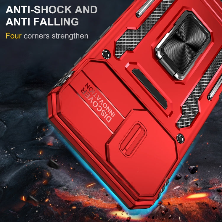 For iPhone 16 Plus Armor PC + TPU Camera Shield Phone Case(Red) - iPhone 16 Plus Cases by PMC TechLife | Online Shopping South Africa | PMC TechLife | Buy Now Pay Later Mobicred