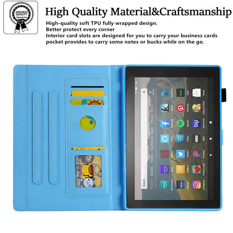 For Amazon Fire Max 11 2023 Colored Drawing Leather Smart Tablet Case(Blue Gold) - Amazon by PMC TechLife | Online Shopping South Africa | PMC TechLife | Buy Now Pay Later Mobicred