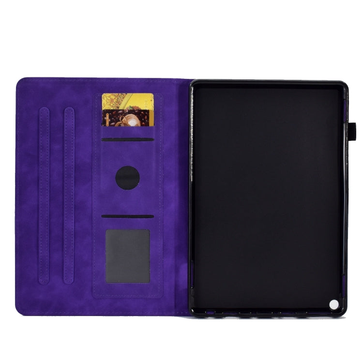 For Amazon Fire Max 11 2023 Embossed Smile Flip Smart Leather Tablet Case(Purple) - Amazon by PMC TechLife | Online Shopping South Africa | PMC TechLife | Buy Now Pay Later Mobicred