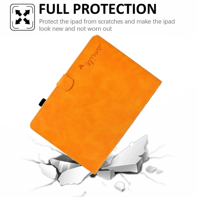 For Amazon Fire Max 11 2023 Embossed Smile Flip Smart Leather Tablet Case(Khaki) - Amazon by PMC TechLife | Online Shopping South Africa | PMC TechLife | Buy Now Pay Later Mobicred