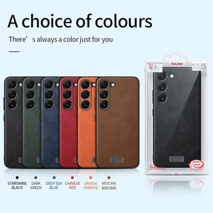 For Samsung Galaxy S24+ 5G SULADA Shockproof TPU Hybrid Handmade Leather Phone Case(Red) - Galaxy S24+ 5G Cases by SULADA | Online Shopping South Africa | PMC Jewellery | Buy Now Pay Later Mobicred