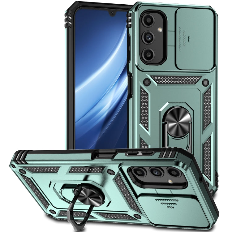 For Samsung Galaxy A24 Sliding Camshield Holder Phone Case(Dark Green) - Galaxy Phone Cases by PMC TechLife | Online Shopping South Africa | PMC TechLife
