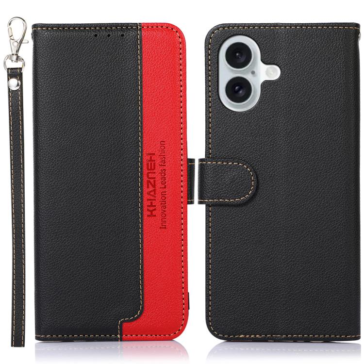 For iPhone 17 KHAZNEH Litchi Texture Leather RFID Phone Case(Black) - free shipping - PMc TechLife - Order now!