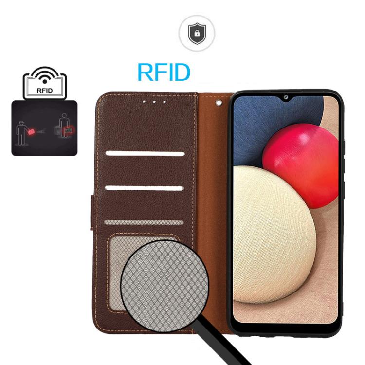 For iPhone 17 Pro KHAZNEH Litchi Texture Leather RFID Phone Case(Brown) - free shipping - PMc TechLife - Order now!