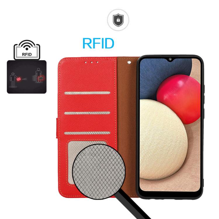 For iPhone 17 Pro Max KHAZNEH Litchi Texture Leather RFID Phone Case(Red) - free shipping - PMc TechLife - Order now!