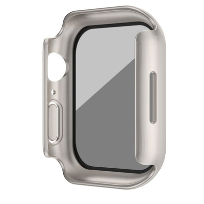 For Apple Watch Ultra 49mm Frosted PC + Anti-spy Tempered Film Integrated Watch Protective Case(Starlight Silver) - Watch Cases by PMC Jewellery | Online Shopping South Africa | PMC Jewellery | Buy Now Pay Later Mobicred