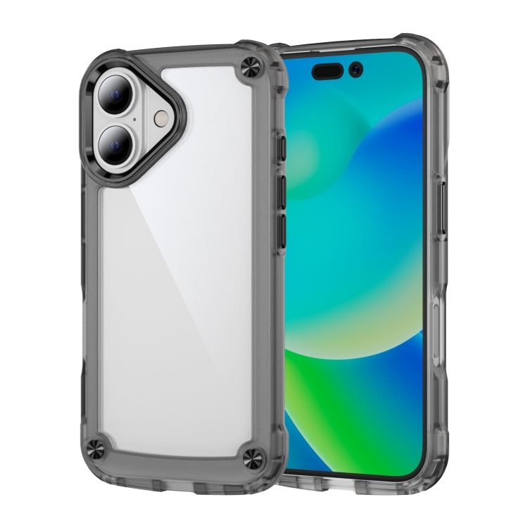 For iPhone 16 Skin Feel TPU + PC Phone Case(Transparent Black) - iPhone 16 Cases by PMC Jewellery | Online Shopping South Africa | PMC Jewellery | Buy Now Pay Later Mobicred