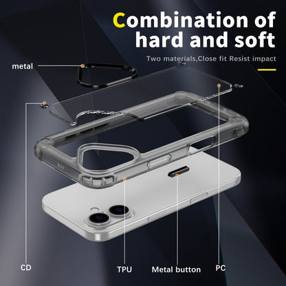 For iPhone 16 Skin Feel TPU + PC Phone Case(Transparent Black) - iPhone 16 Cases by PMC Jewellery | Online Shopping South Africa | PMC Jewellery | Buy Now Pay Later Mobicred