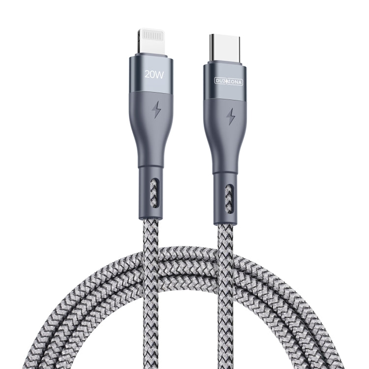 DUZZONA A1 PD 20W Type-C to 8 Pin Fast Charging Data Cable, Length:3m(Grey) - free shipping - PMC Jewellery - Order now!