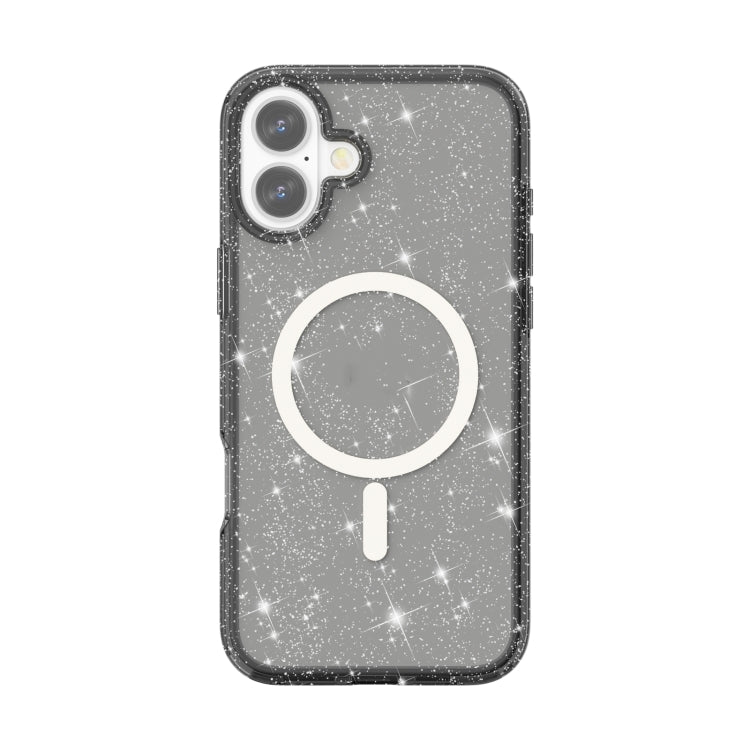 For iPhone 16 Terminator Style Glitter Powder MagSafe Magnetic Phone Case(Black) - iPhone 16 Cases by PMC Jewellery | Online Shopping South Africa | PMC Jewellery | Buy Now Pay Later Mobicred