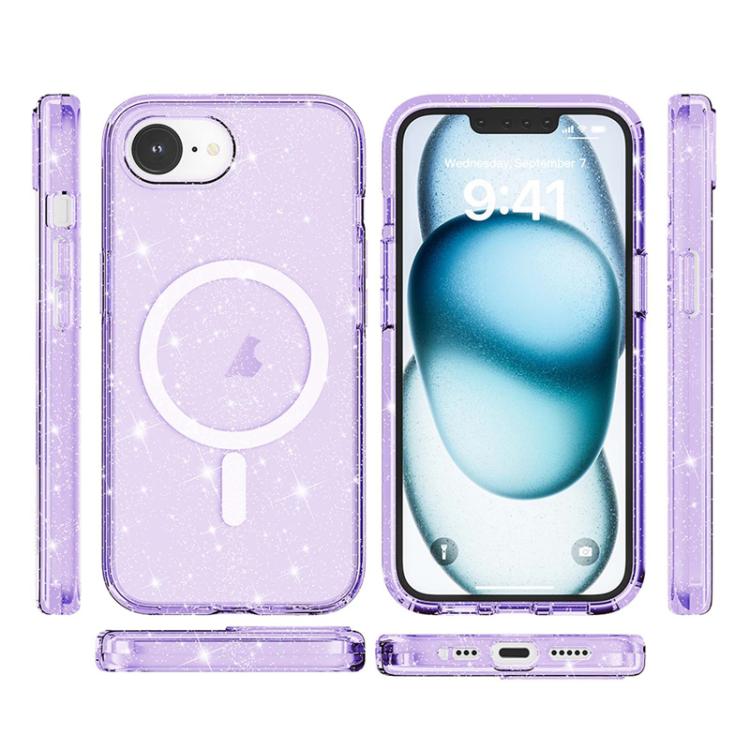 For iPhone 16e Terminator Style Glitter Powder MagSafe Magnetic Phone Case(Purple) - free shipping - PMC TechLife - Order now!