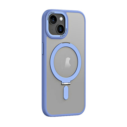 For iPhone 15 Plus Skin Feel MagSafe Shockproof Phone Case with Holder(Light Blue) - iPhone 15 Plus Cases by PMC Jewellery | Online Shopping South Africa | PMC Jewellery