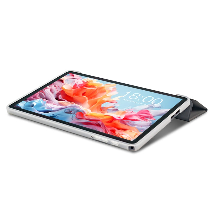 For Teclast P30T 3-Fold Holder Folio Leather Tablet Smart Case(Grey) - Teclast by TECLAST | Online Shopping South Africa | PMC TechLife | Buy Now Pay Later Mobicred