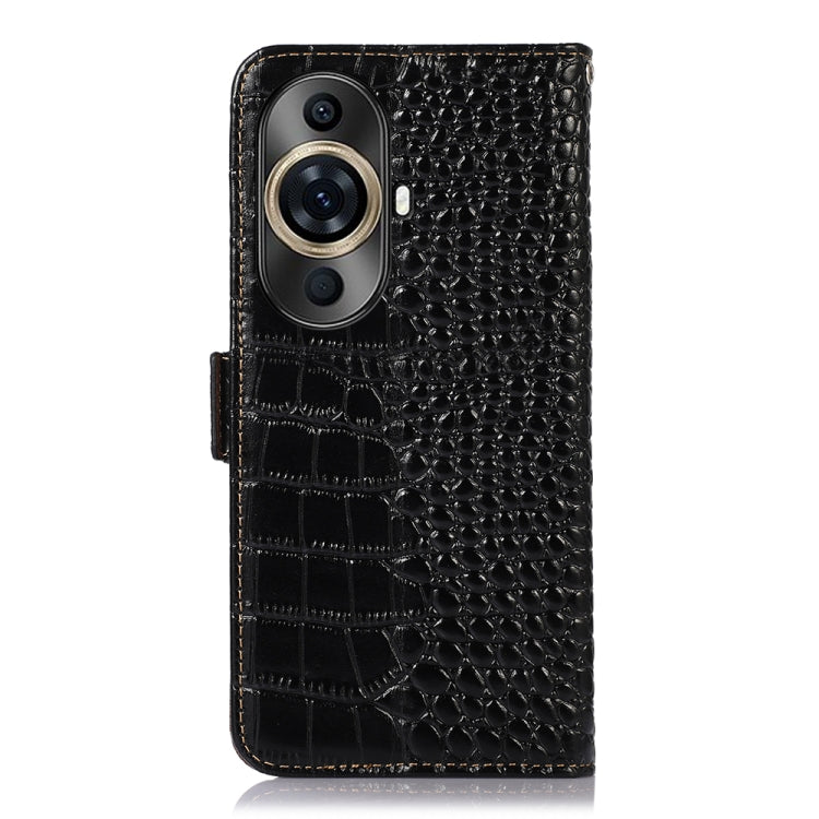 For Huawei Nova 11 Pro / 11 Ultra Crocodile Top Layer Cowhide Leather Phone Case(Black) - Huawei Cases by PMC TechLife | Online Shopping South Africa | PMC TechLife | Buy Now Pay Later Mobicred