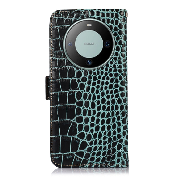 For Huawei Mate 60 Crocodile Top Layer Cowhide Leather Phone Case(Green) - Huawei Cases by PMC TechLife | Online Shopping South Africa | PMC TechLife | Buy Now Pay Later Mobicred